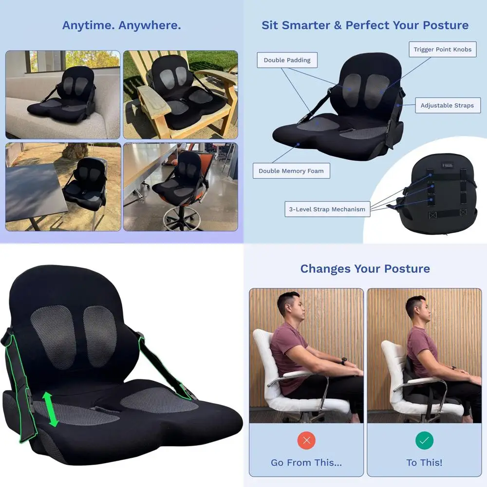 

Lumbar Support Pillow for Office Chair | Adjustable, Doctor-Developed Memory Foam Back Seat Cushion | Ergonomic Pressure Relief