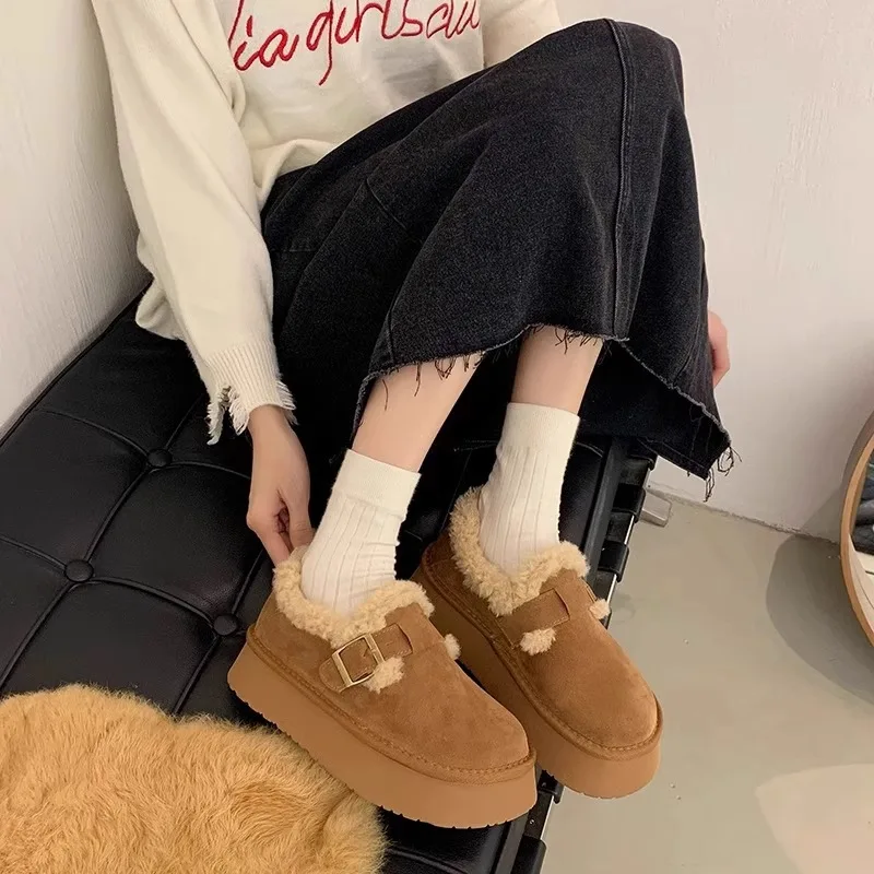 

Women's Thick-Soled Cotton Boots 2025 New Winter Style Women's Shoes with Fleece Lining, Thickened and Warm Cotton Boots