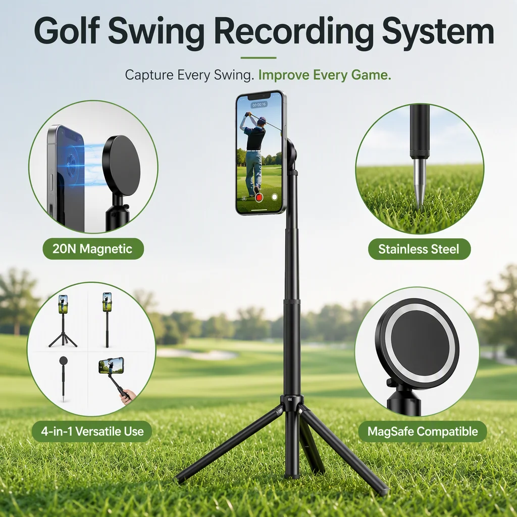 golf-magnetic-monopod-selfie-stick-with-smartphone-mount-accessories-for-recording-versatile-sturdy-adjustable-length-telescopic