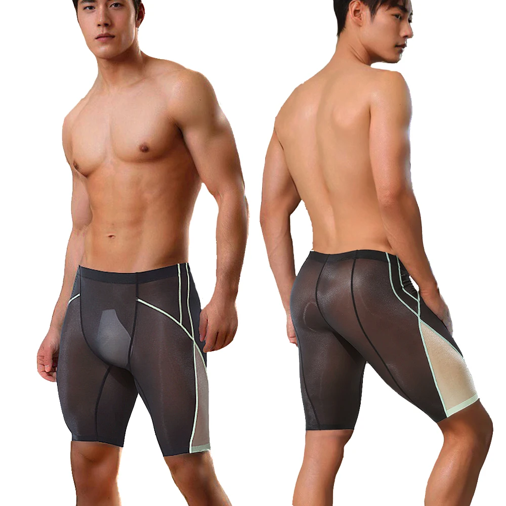 

Men's Ice Silk Ultra-Thin Sport Shorts Summer Activewear Boxers Running Fitness Underpants Soft Transparent Breathable Underwear