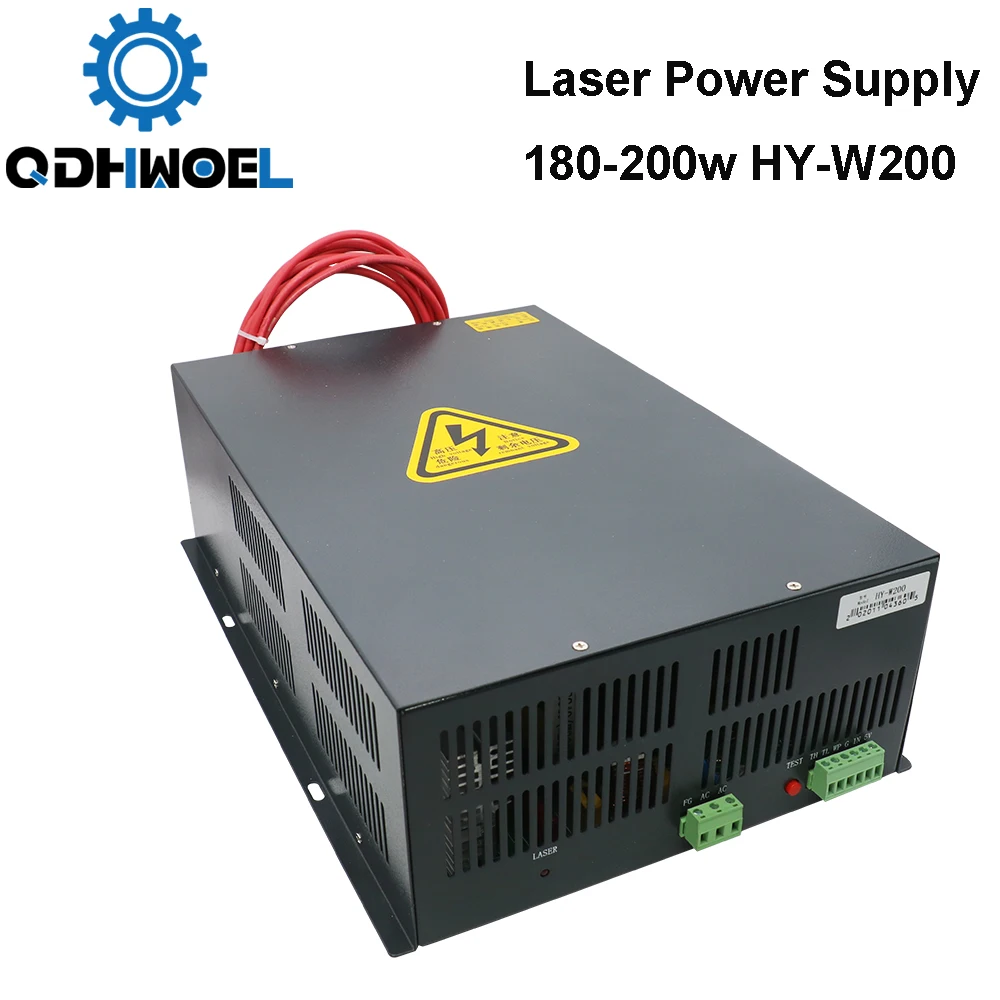 QDHWOEL 200W CO2 Laser Power Supply HY-W200 for 180W-200W CO2 Laser Engraving Cutting Machine