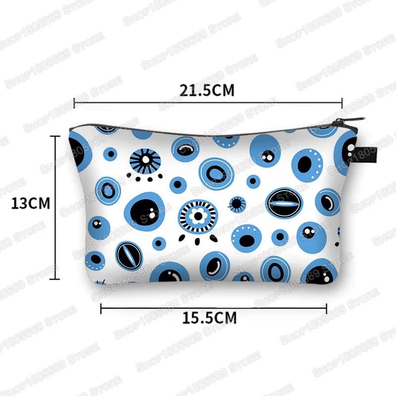 Mano di Fatima pittura astuccio cosmetico turco blu malocchio trucco borsa donna Mandala fiore borse di bellezza borse da toilette regalo