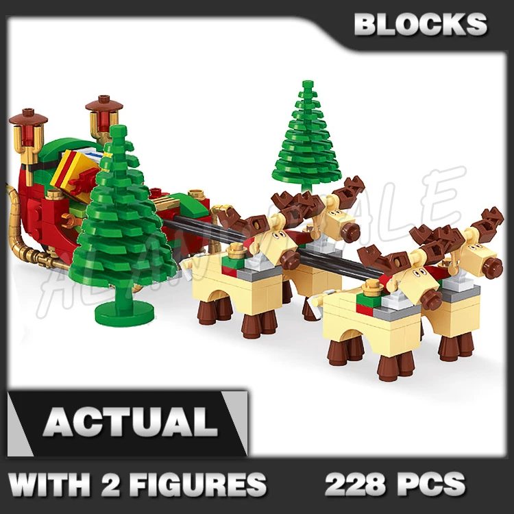 

228pcs Christmas Delivery Santa's Reindeer Sleigh Snowy Skies Winter Tree 25526 Building Blocks toy Compatible With Model