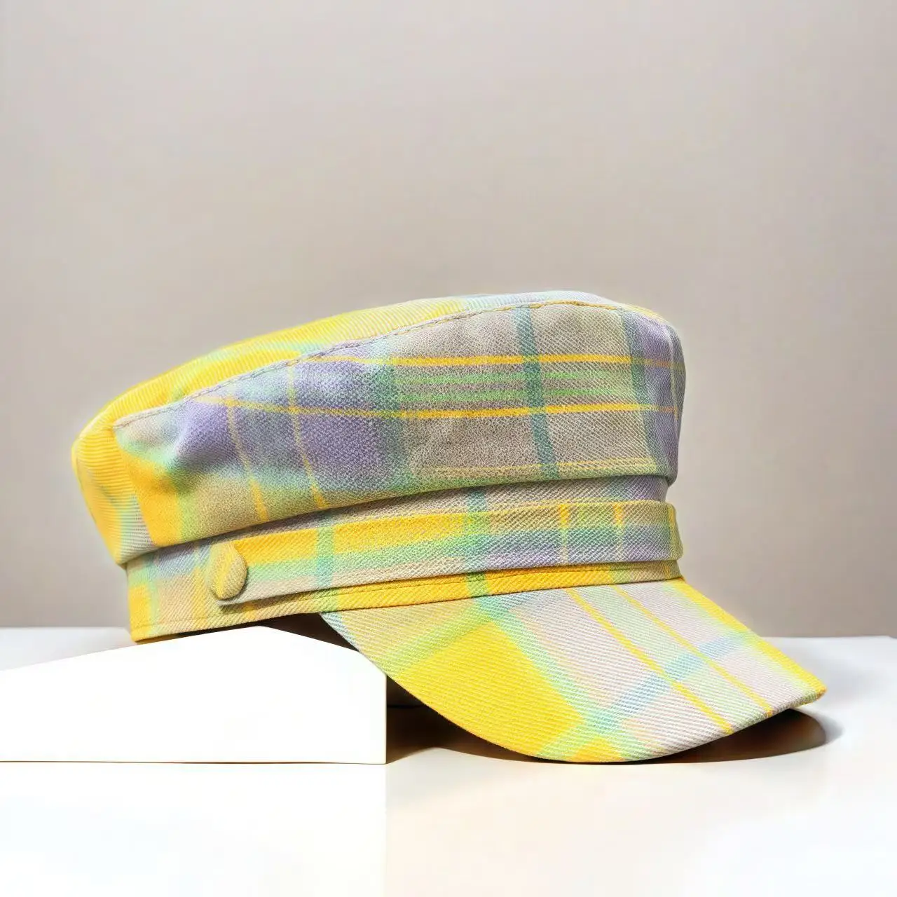 HongLuan – béret et casquette de journal à motif à carreaux doux pour femme, accessoires féminins de Cosplay