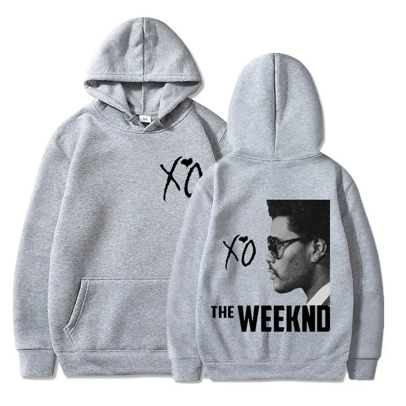 The Weeknd XO 앨범 프린트 맨투맨, 유니섹스 소프트 스타일, 빈티지 힙합 의류 후드, 남성 패션, 오버사이즈 풀오버 후드