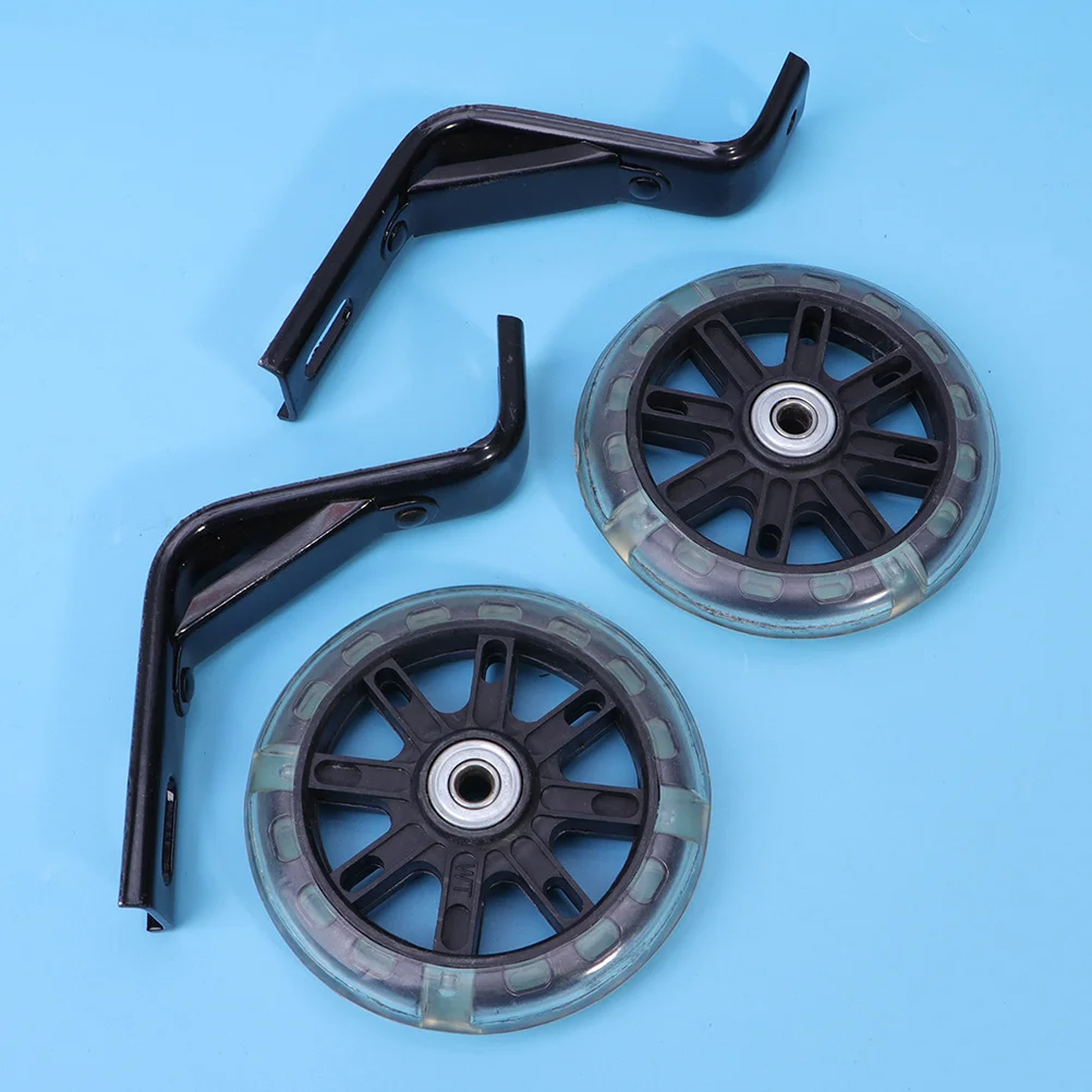 

2Pcs Bike Auxiliary Wheels Flashing Light Mute Wear-Resistant Adjustable Bracket Compatible with 18 Inch Bikes