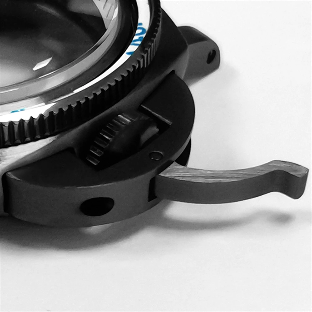 42 مللي متر PVD مطلي الأسود 316L حاوية من الفولاذ المقاوم للصدأ ساعة الحافة + الصلبة الأسود الداخلية ساعة الظل اكسسوارات لحركة NH35/36