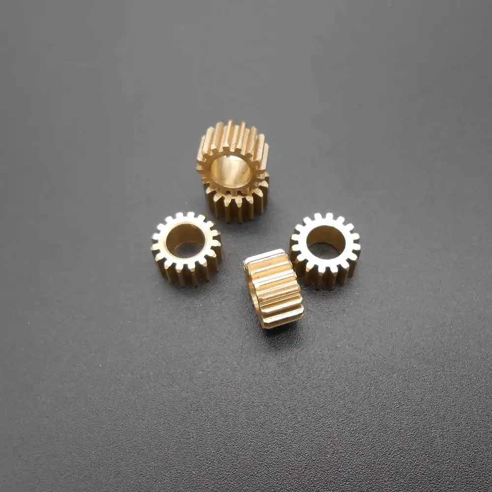 10Pcs/Lot 0.5M 165A Brass Gear Spur Pinion Bore Aperture 5MM 4.97MM 5A 16T 16 Teeth 0.5 Mod Diameter 9MM X Height 5MM DIY Model