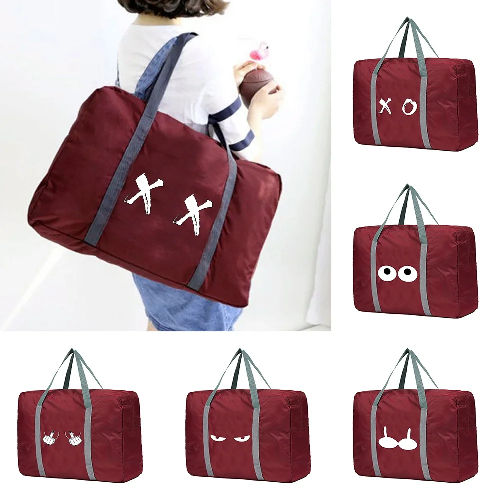 Bolsa de viaje Unisex, bolsa de lona plegable, organizadores, bolsa de equipaje portátil de gran capacidad, accesorios con patrón de pecho de viaje