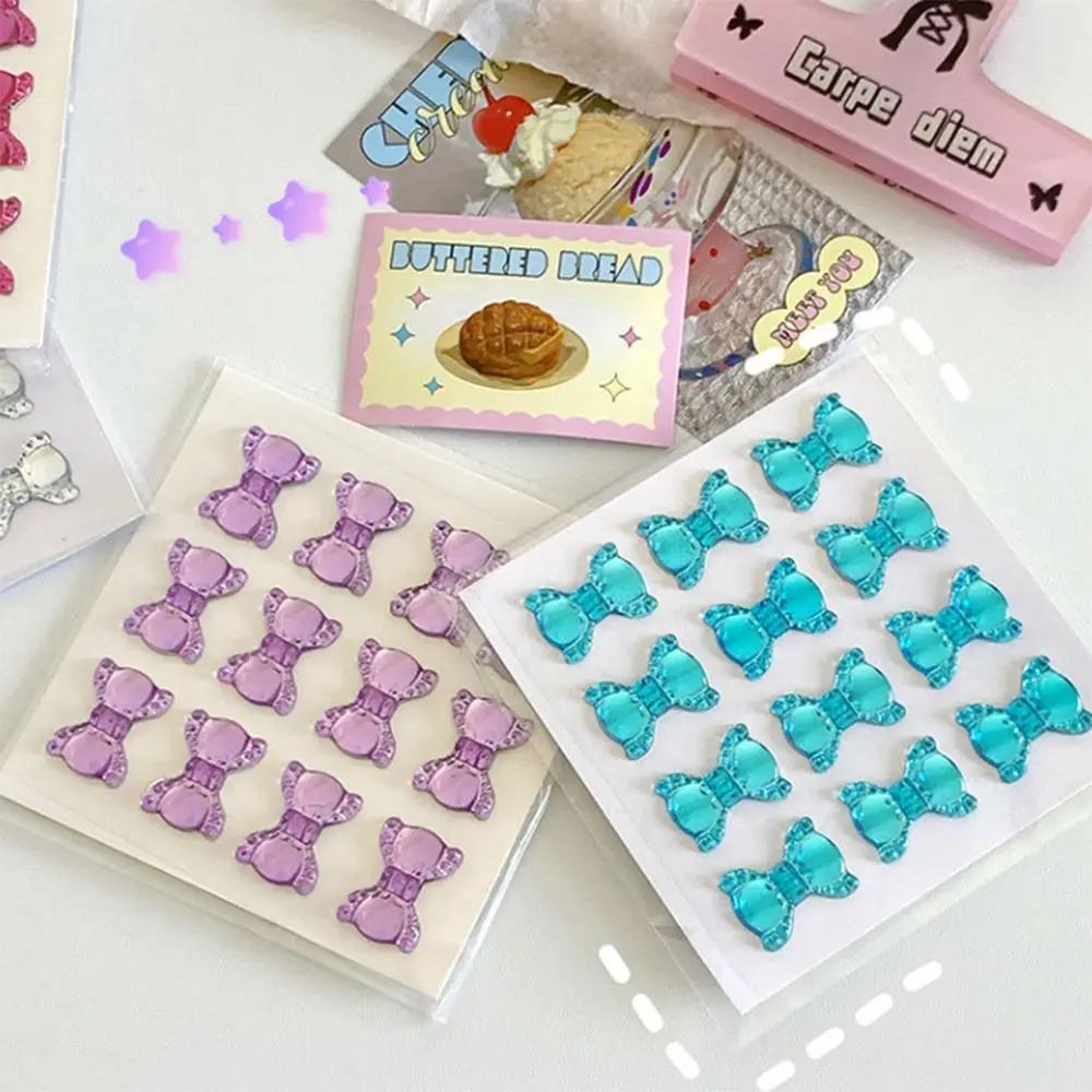 Cute Bow Drill Stickers Cartoon Delicate Children's Reward Stickers 3D Stereoscopic Creative Ledger Decoration Materials