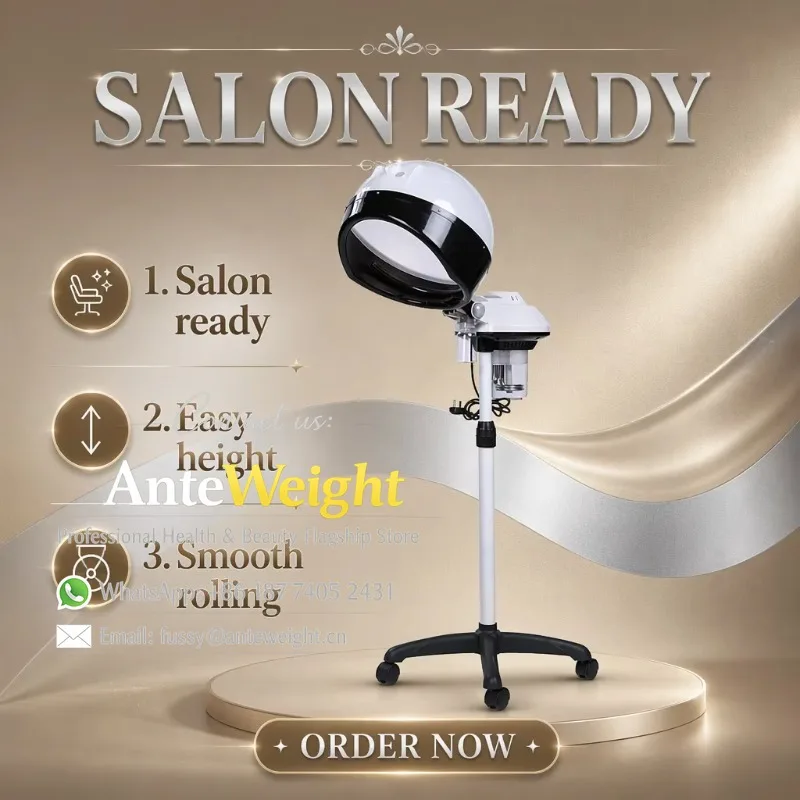 Portable Full Automatic Hair Steamer Stand Type Water Vapor Hair Treatment Machine for Salon Barber Use