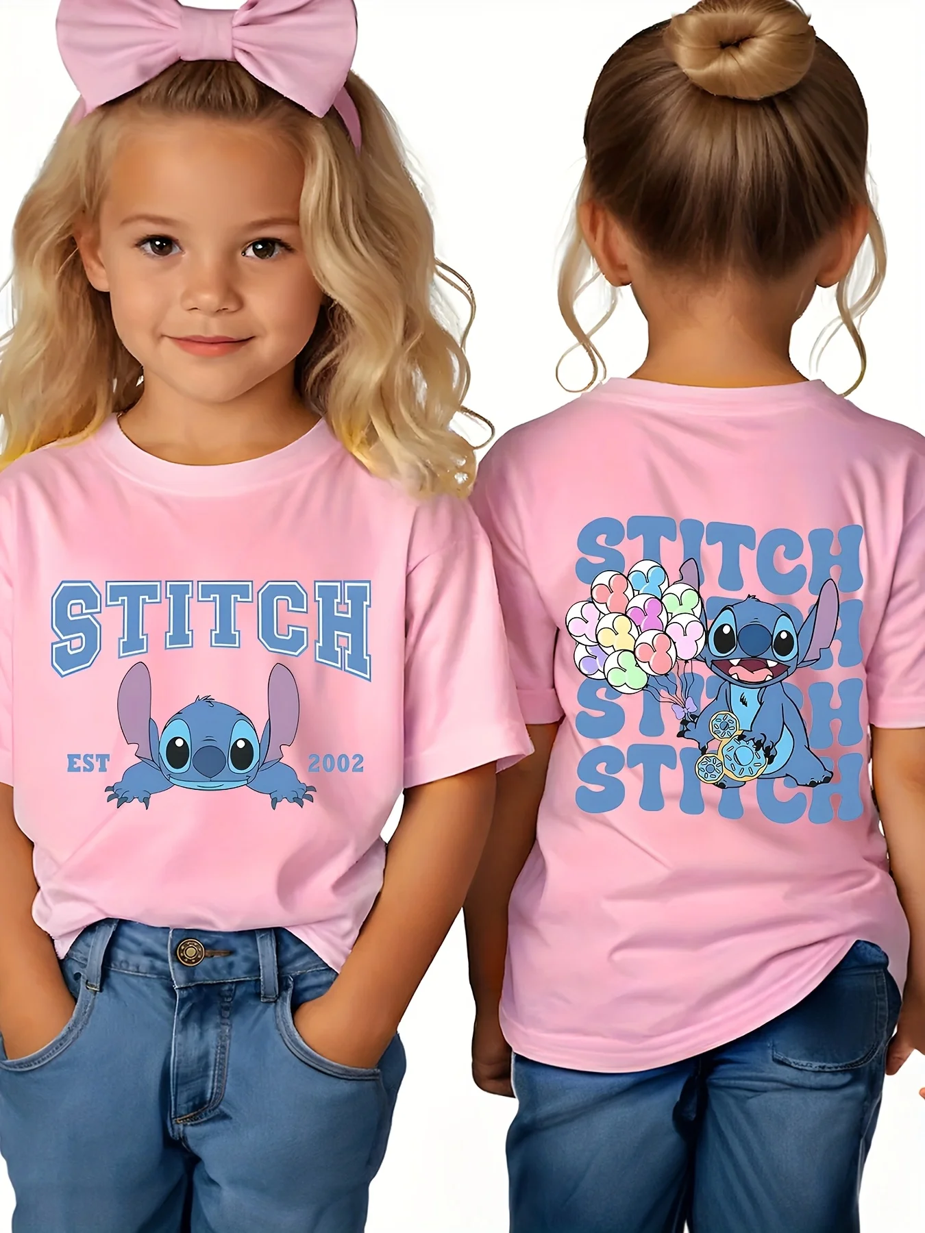 Ensemble familial de t-shirts à manches courtes Disney pour une famille de trois ou quatre, nouveau style d'animation élégante 2025