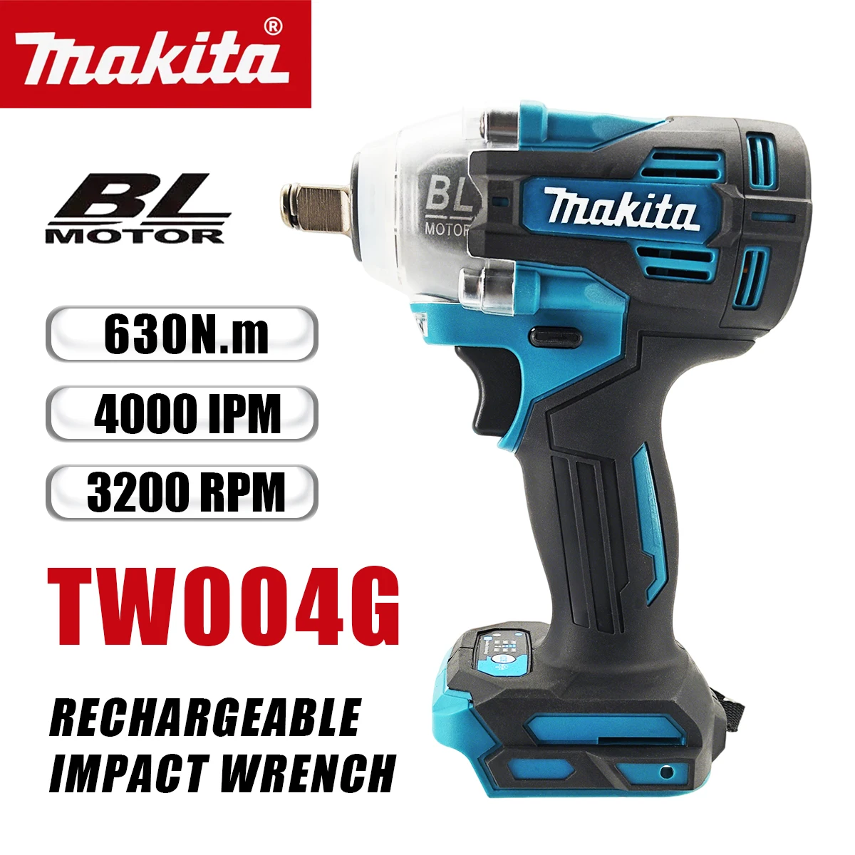 

Бесщеточная отвертка Makita TW004G 630Нм, аккумуляторная электрическая отвертка, перезаряжаемая дрель-шуруповерт для аккумулятора 18В
