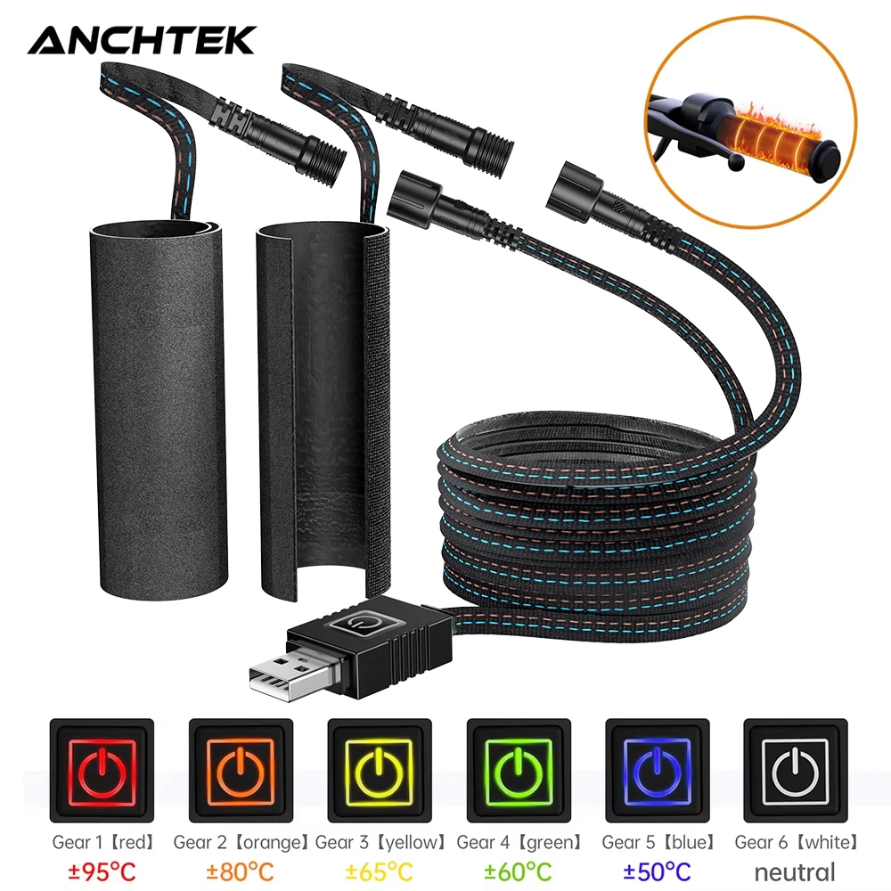 

Захваты для Руля Мотоцикла Anchtek с подогревом, 5 В, USB 6