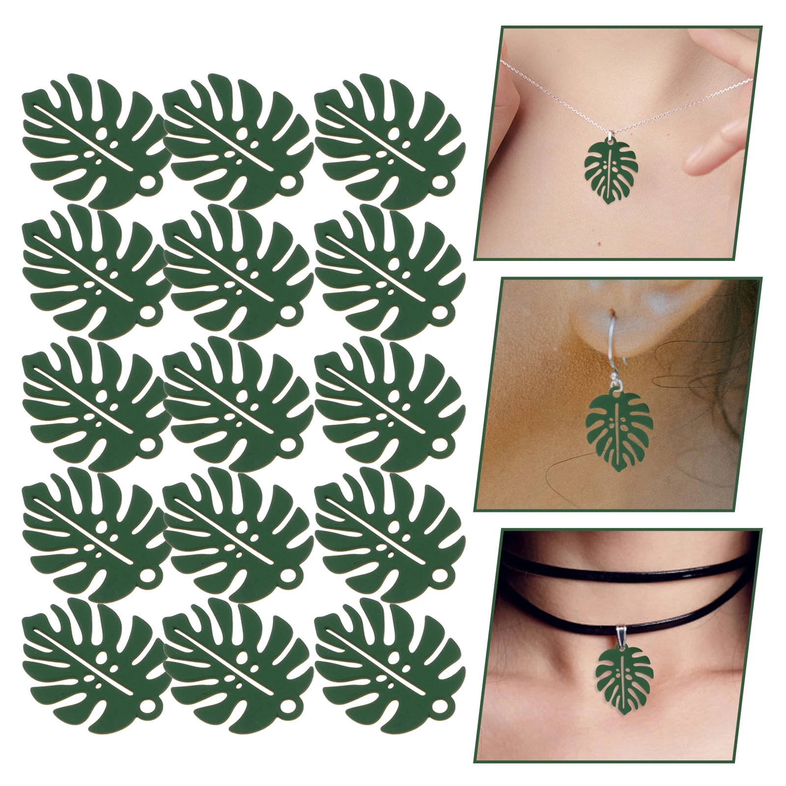 

Retro Alloy Earrings Necklace Accessories Leaf Charms for Jewelry Making Monstera