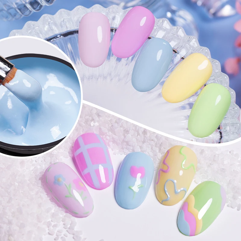 BOZLIN 5ml Color Solid Paint Gel Kit Nail Art Designs Hot Sale Soak Off UV LED Ink Color Varnish Gel Nail Polish Lacquer