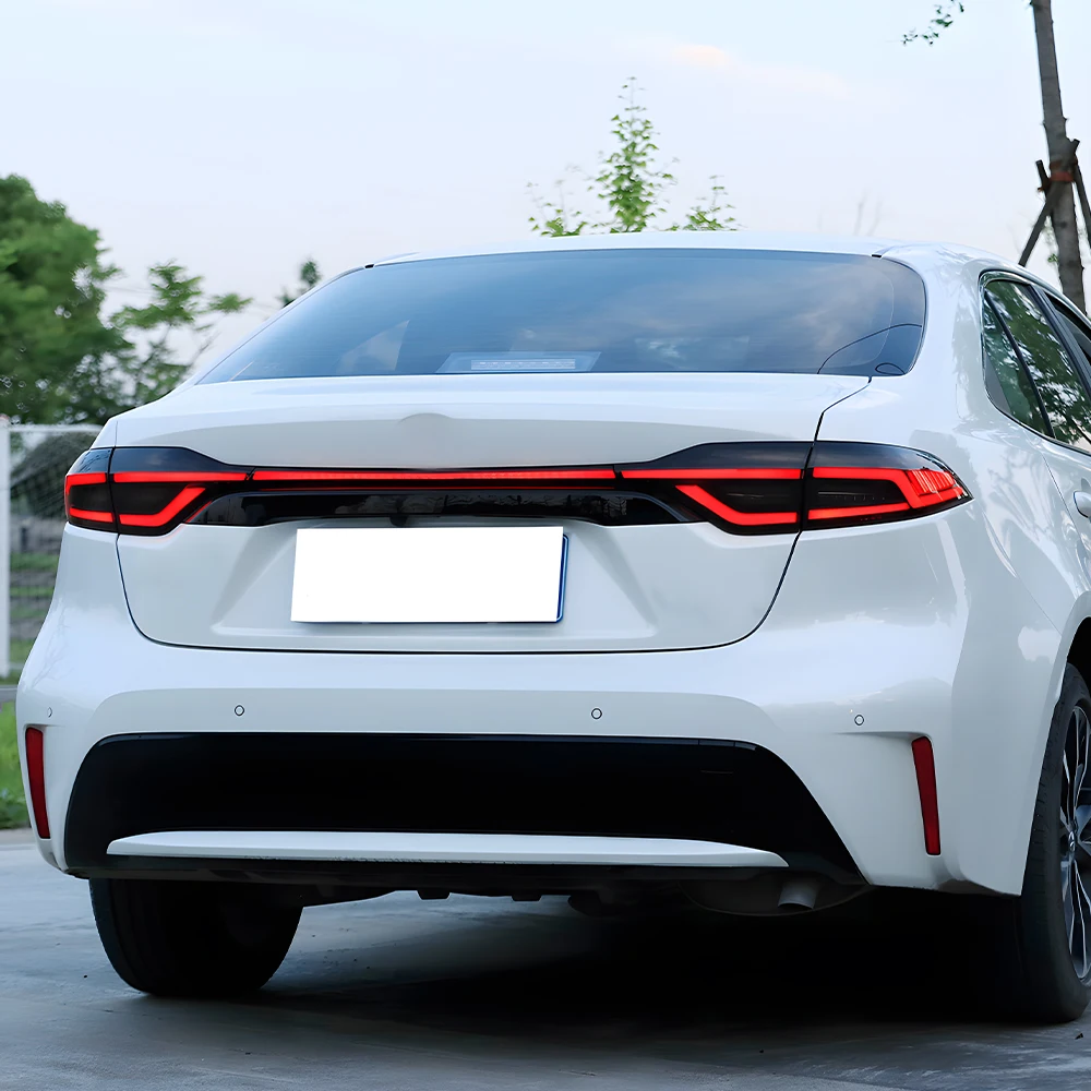 Zestaw tylnych świateł LED w stylu Porsche do Toyoty Corolla Levin, roczniki 2019-2023, nowe, 12V, z efektem uruchamiania, akcesoria tuningowe.