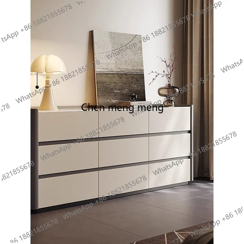 

Italian nine-chest cabinet, bedroom, bedside storage, TV against the wall, storage drawer, display cabinet