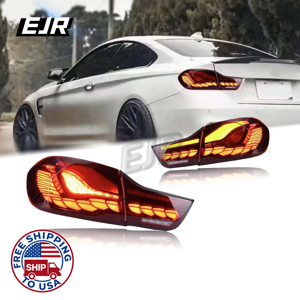 EJR Car Taillights Assembly for BMW 4 Series M4 2013-2020 Dragon Scale Tail Light LED Turn Brake DRL Lamp GTS F32 F36 F82 F83