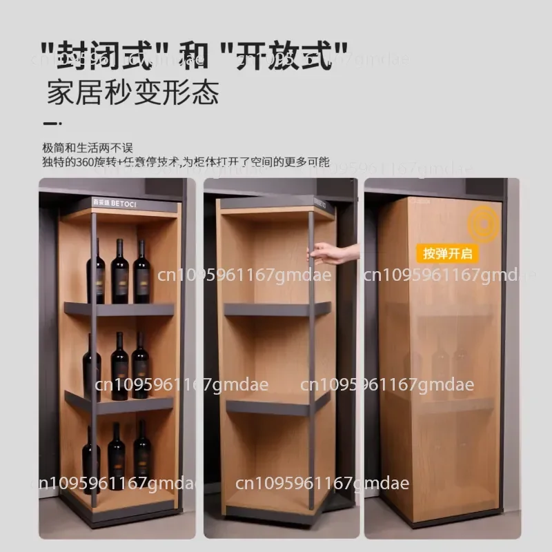 Press elastic 360 degree rotating cabinet hardware accessories creative furniture exhibition hall right angle cabinet