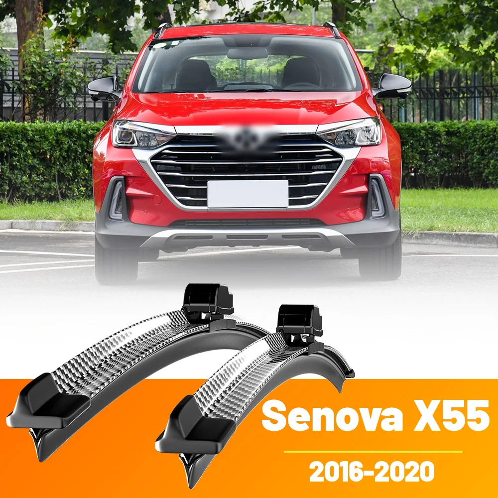 2 uds limpiaparabrisas delantero limpiaparabrisas de fibra de carbono para BAIC Senova X55 2016-2020 2017 2018 2019