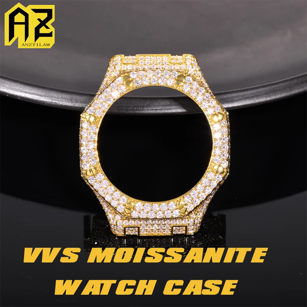 Anztilam VVS Moissanite Watch Case for Casi* GA-2100 Men Women Brass Watch Case Jewelry Pass Diamonds Tester GRA Free Shipping