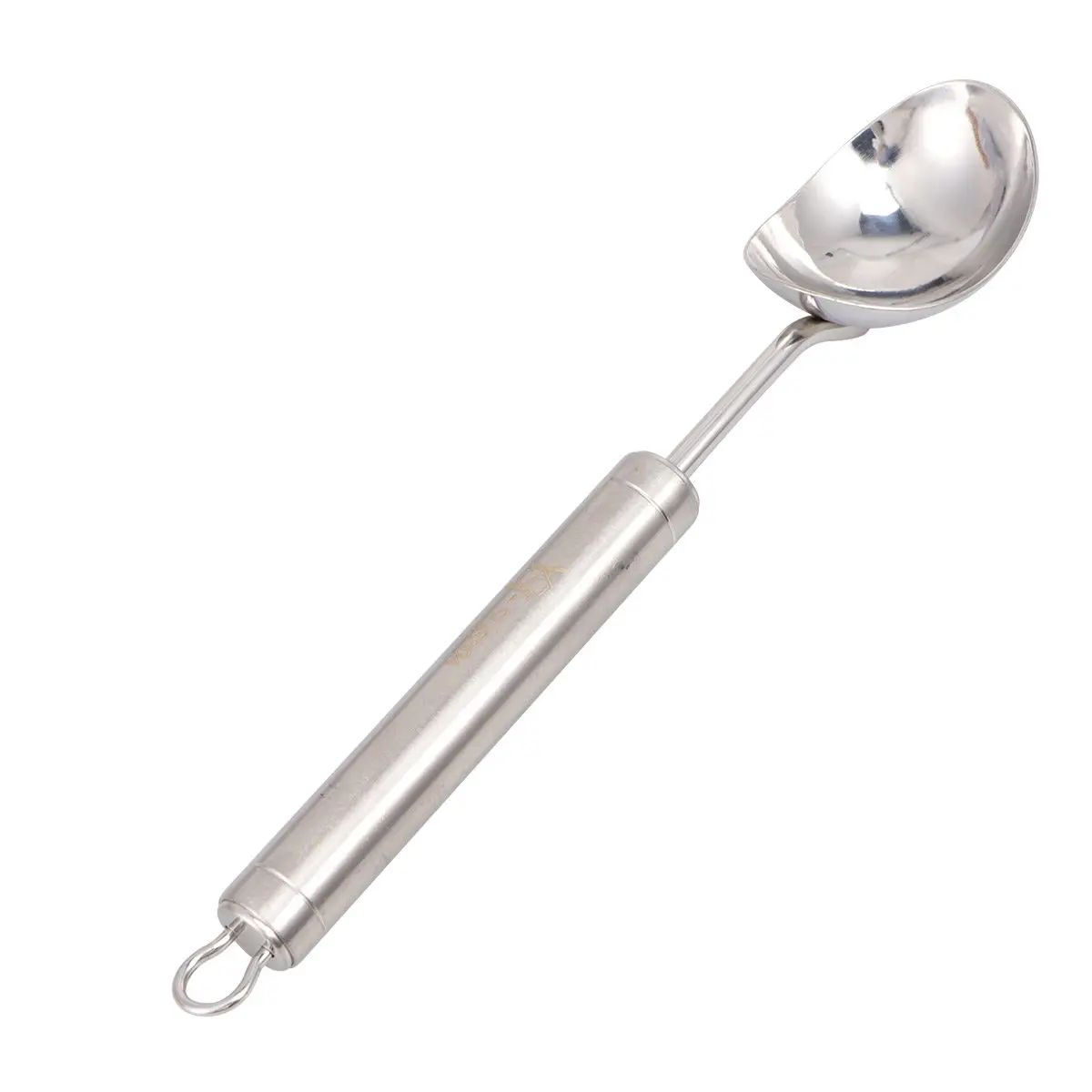 Stainless Steel Ice Cream Scoop Ice Cream Spoon Hanging Loop Lightweight Ergonomic Handle Smooth Scoop for Home Kitchen Bars