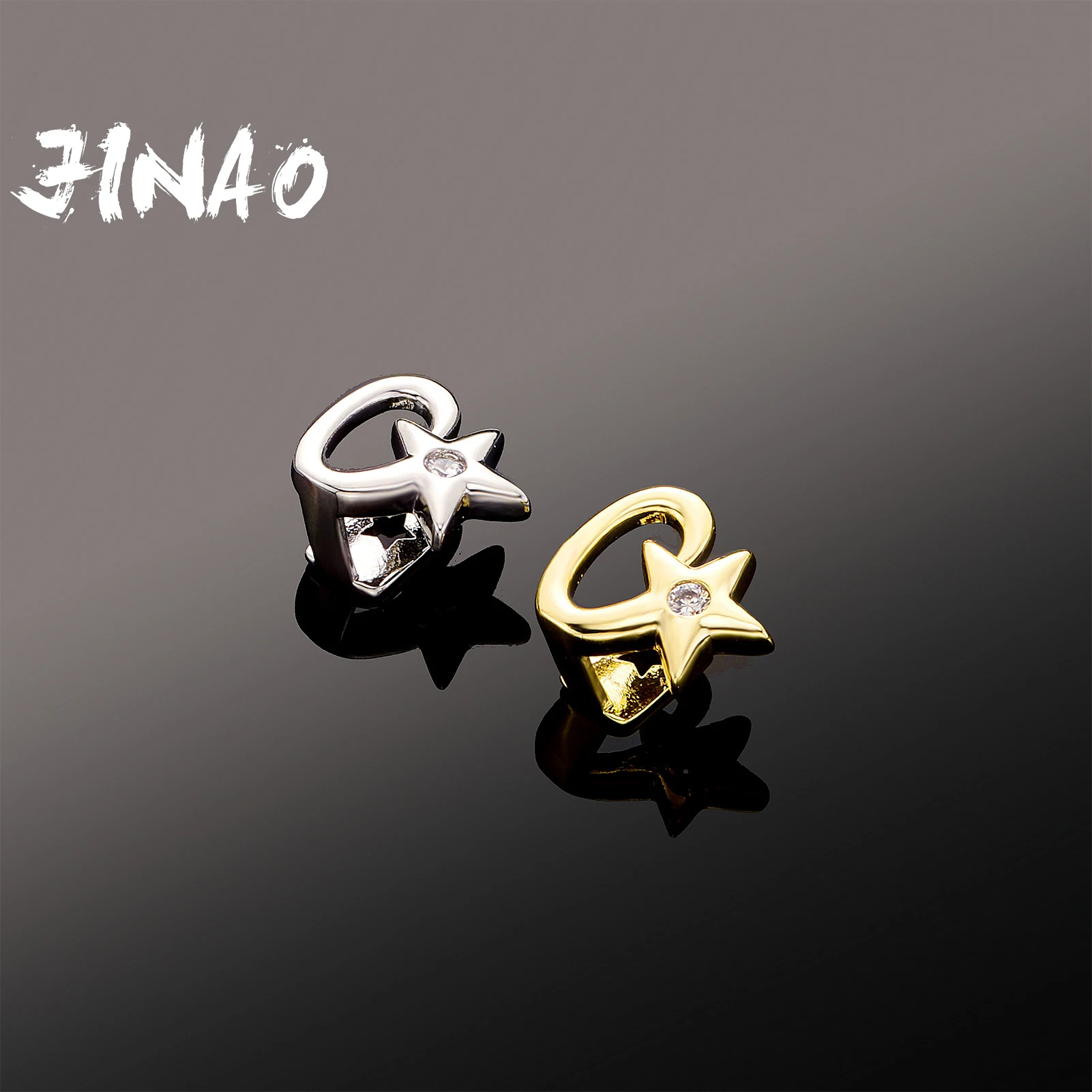 JINAO 2023 NEW HIP HOP Openwork Star Design High Quality Ice Cravejado AAA+ Cubic Zircon Grillz Free Shipping Jewelry