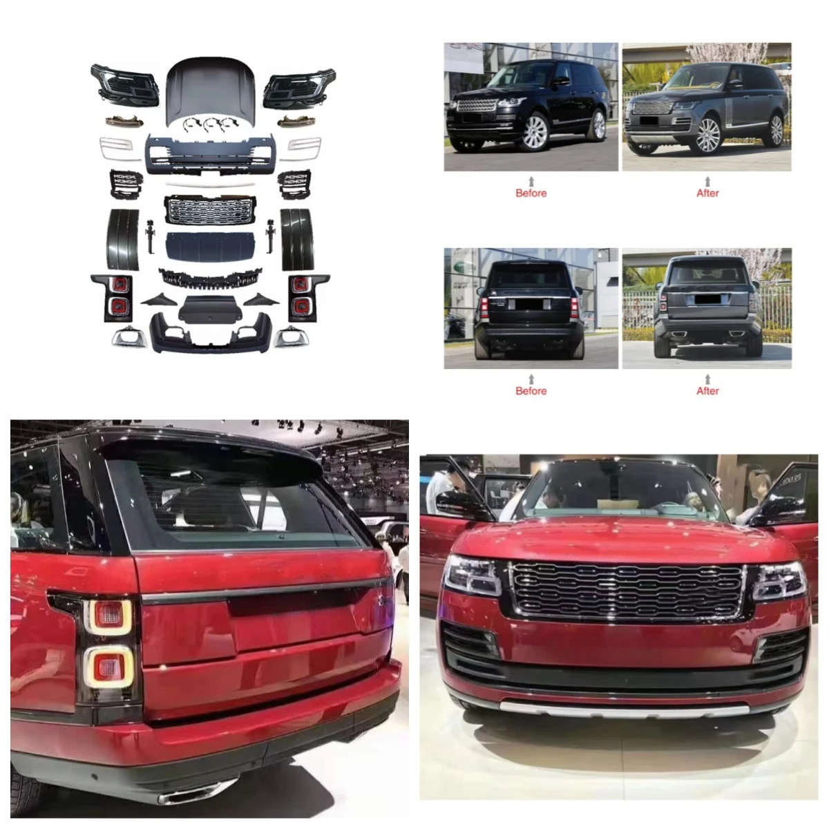 

Flying Wing High Quality Upgrade 2022 SVA Style BodyKit LED Headlights Tail Lights Hood Bumpers Body Kit For Range Rover VOGUE 2