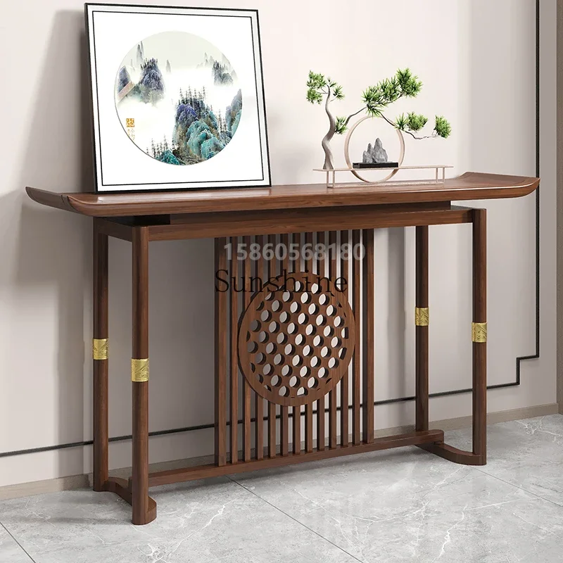 

Entrance table partition against the wall solid wood light luxury table