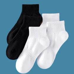 5/10 Pairs Men's Classic High Quality Black White 95% Cotton Short Socks High Quality Low Cut Tube Socks Sports Ankle Boat Socks