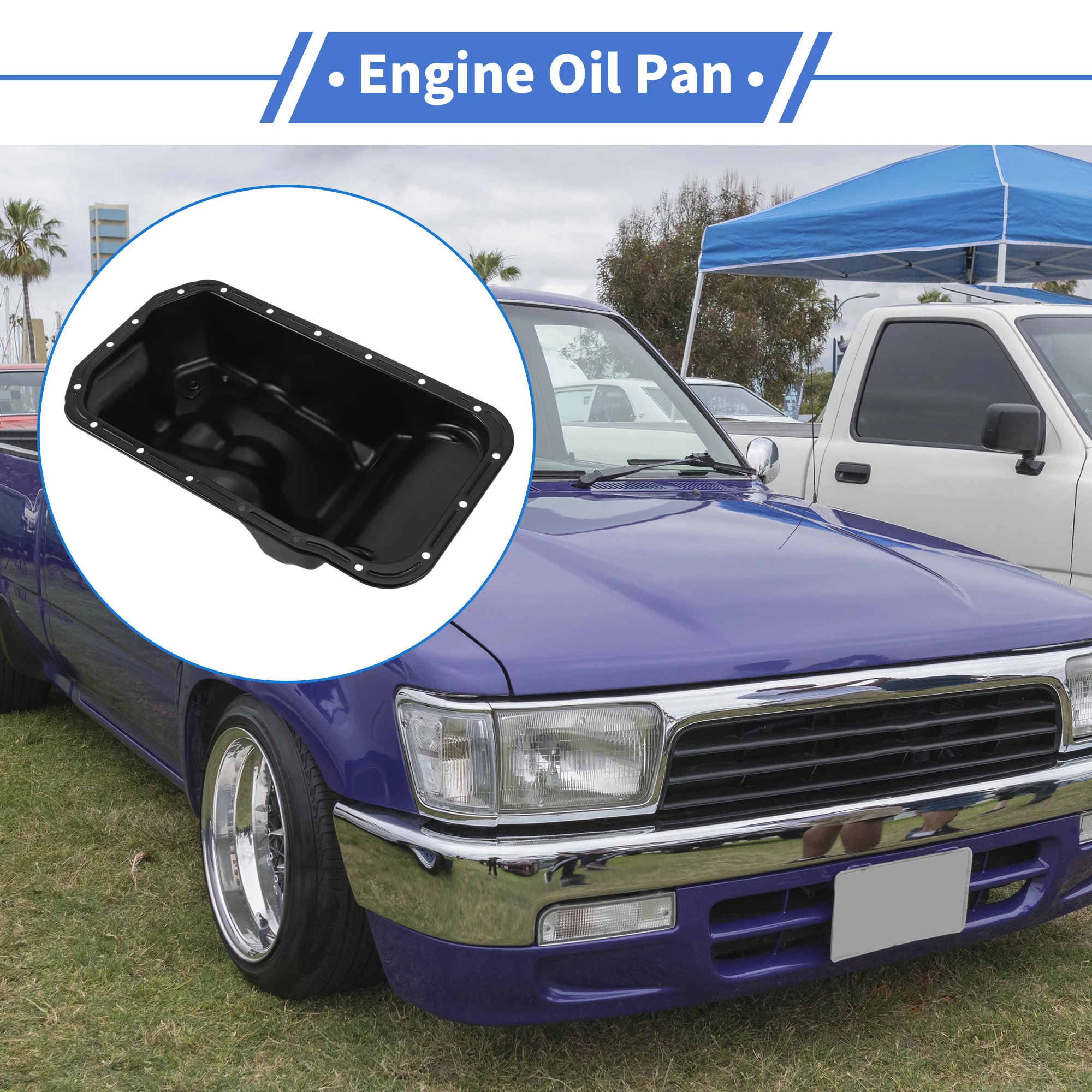 

UXCELL 1 шт. No 121210165010 Масляный поддон двигателя для Toyota Hilux 1988-1997 гг., стальной черный