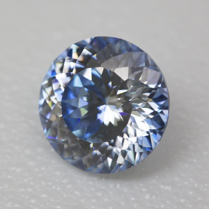 Ice Blue 100 Faces Cut Moissanite Stone with GRA Certificate 0.5-3.0ct Russian Cut Moissanita Diamonds Positive Pass Tester