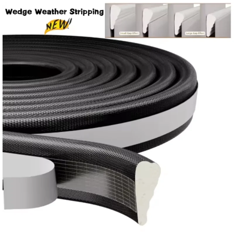 New 3M/6M Acoustic Insulation Foam Wedge Door Weather Stripping, Windows Seal Strip, Door Frame Gap Filler for 4.5-9mm Gaps Seal