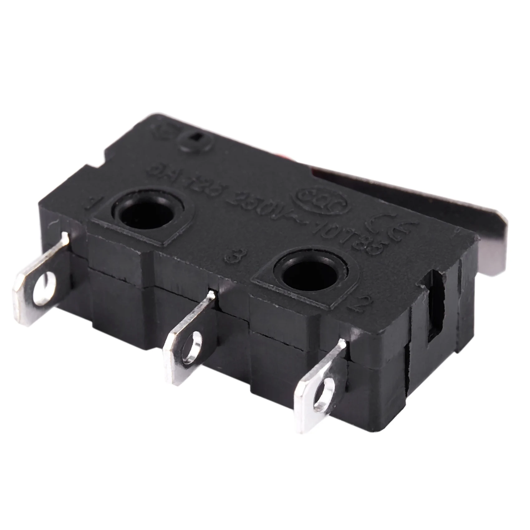 60Pcs AC 125V 250V 5A SPDT 3핀 순간 플라스틱 마이크로 리미트 스위치 블랙 + 실버-AB01
