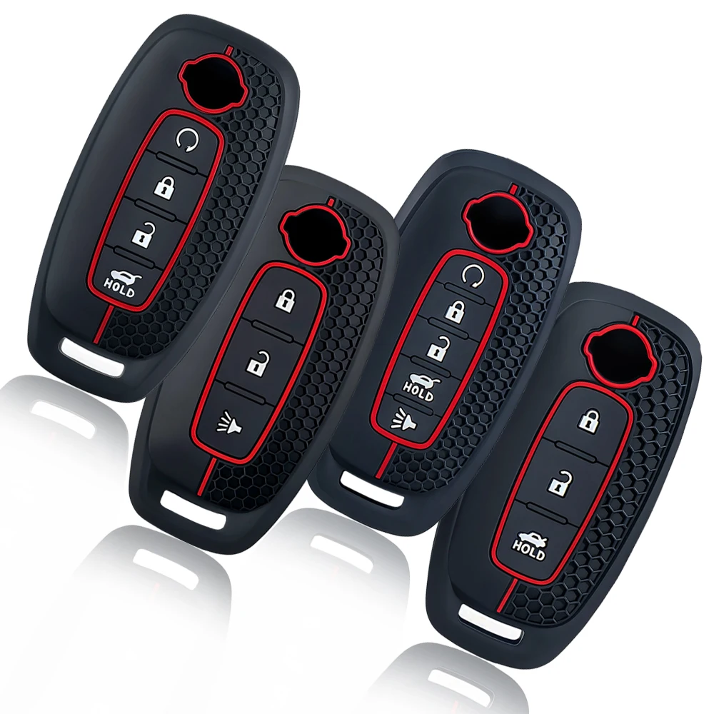 Silicone Car Key Case Full Cover 3 4 5 Buttons Key Case Cover Car Keychain for Nissan/X-Trail T33/Qashqai J12/Teana 2022 2023