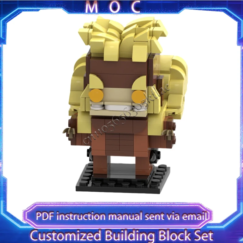 

228 деталей MOC: Модель знаменитого киноперсонажа — воина с жёлтыми волосами, конструктор для самостоятельной сборки, игрушка для детей, подарок на Рождество