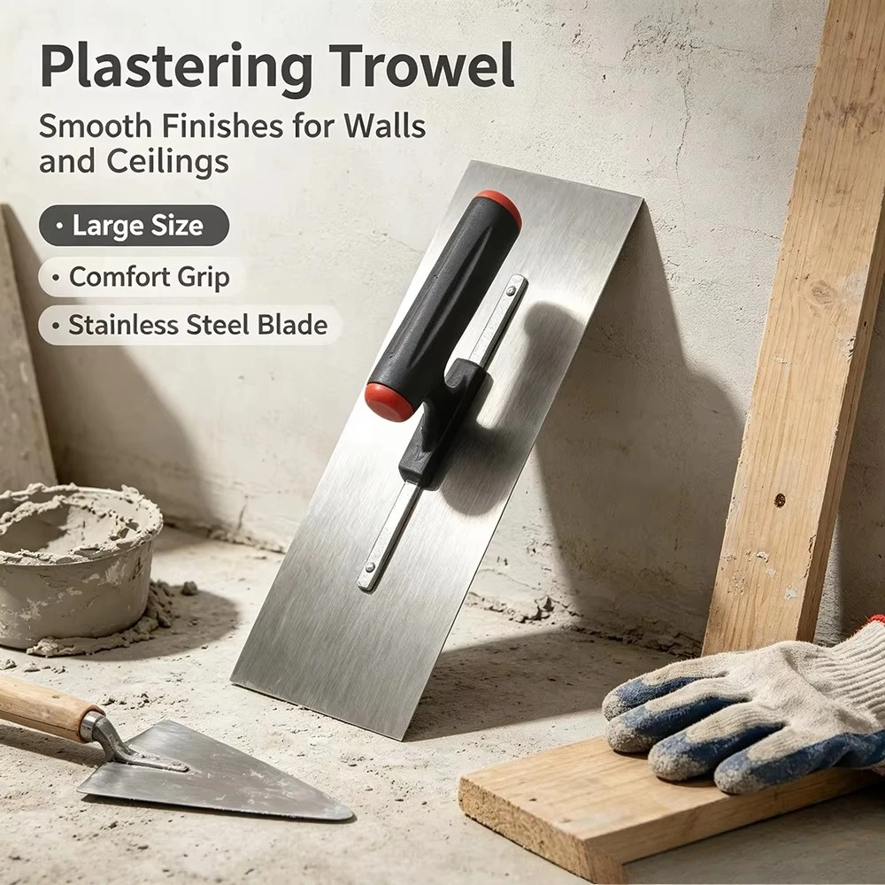 1PC 24cmstainless steelDrywall Trowel for Plastering  Flooring Cement Trowel Scraping Finishing Tool for Wall  Surface Smoothing
