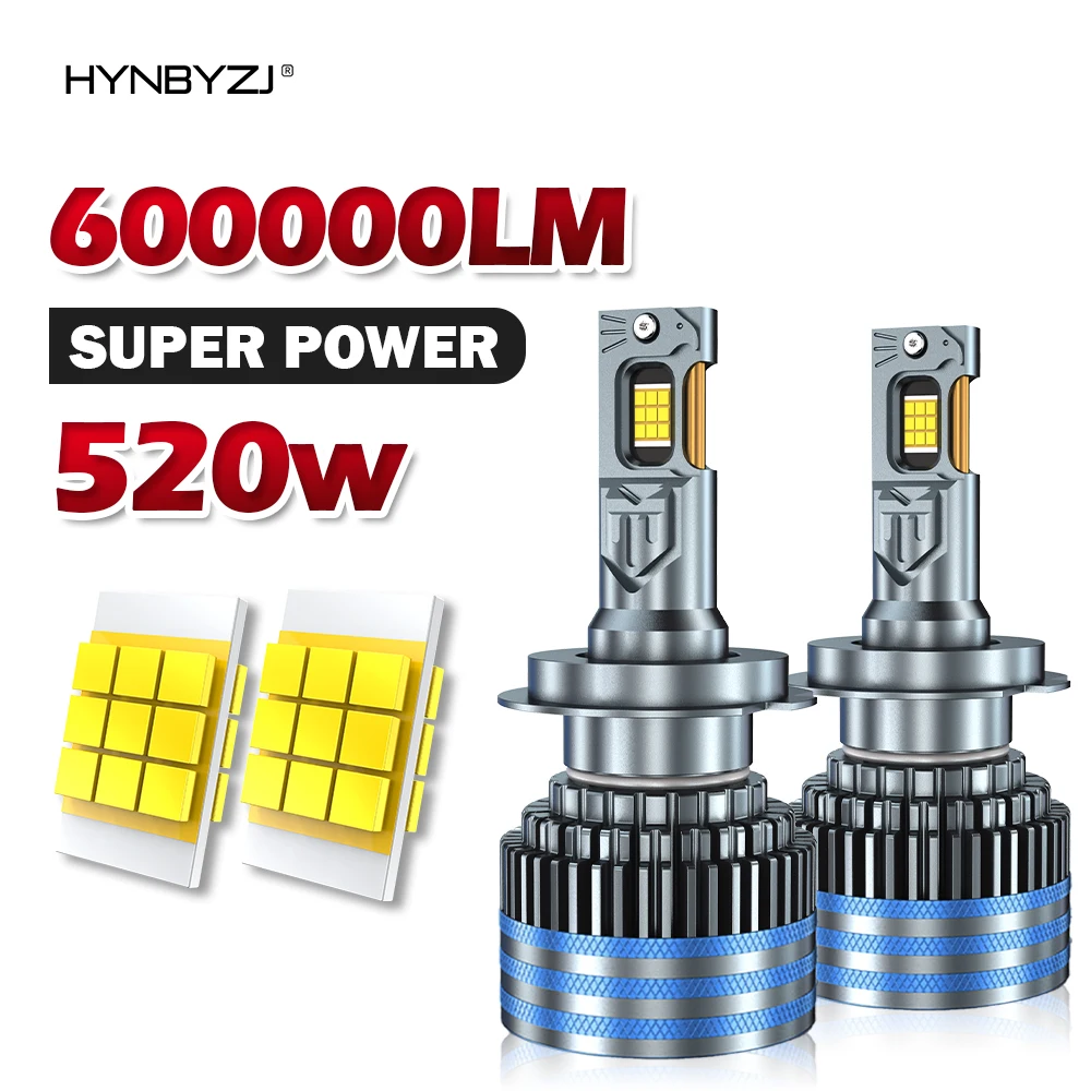 

HYNBYZJ 520W H7 LED H11 H1 600000LM H4 LED Auto light HB3 9005 HB4 9006 H8 H99012 HIR2 9007 9008 H13 LED Car Headlight Bulb 12V