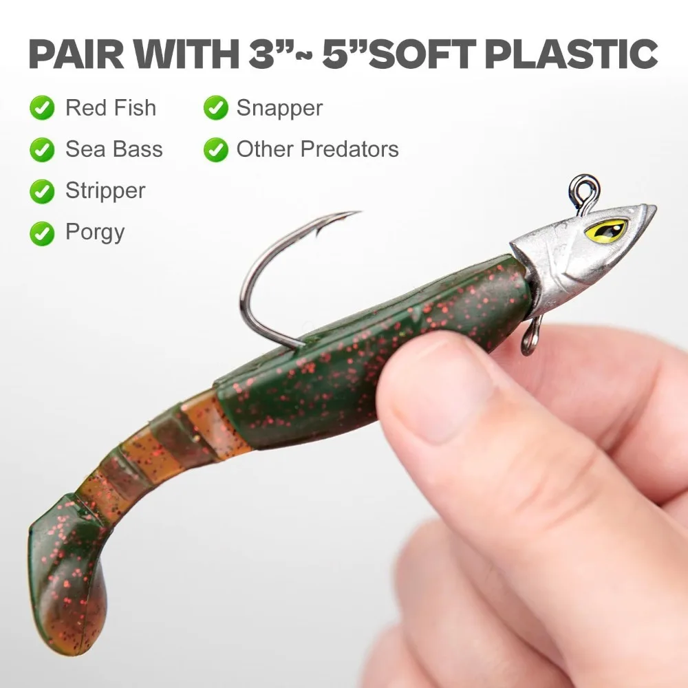 Anzuelos metálicos swimbait con plomada y ojos luminosos - imagen 5