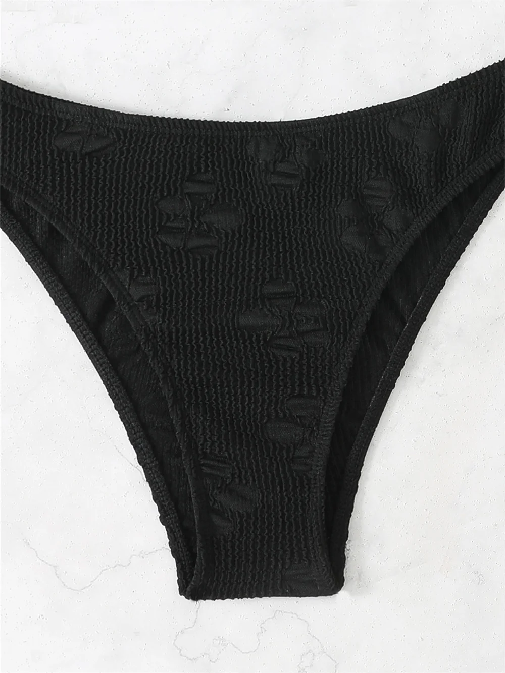 Sexy Zwarte Jacquard Bikini Sets Geribbeld Tankini Badpak Push Up Bikini Thong Vakantie Badmode Vrouwen Strand Outfit Badpakken