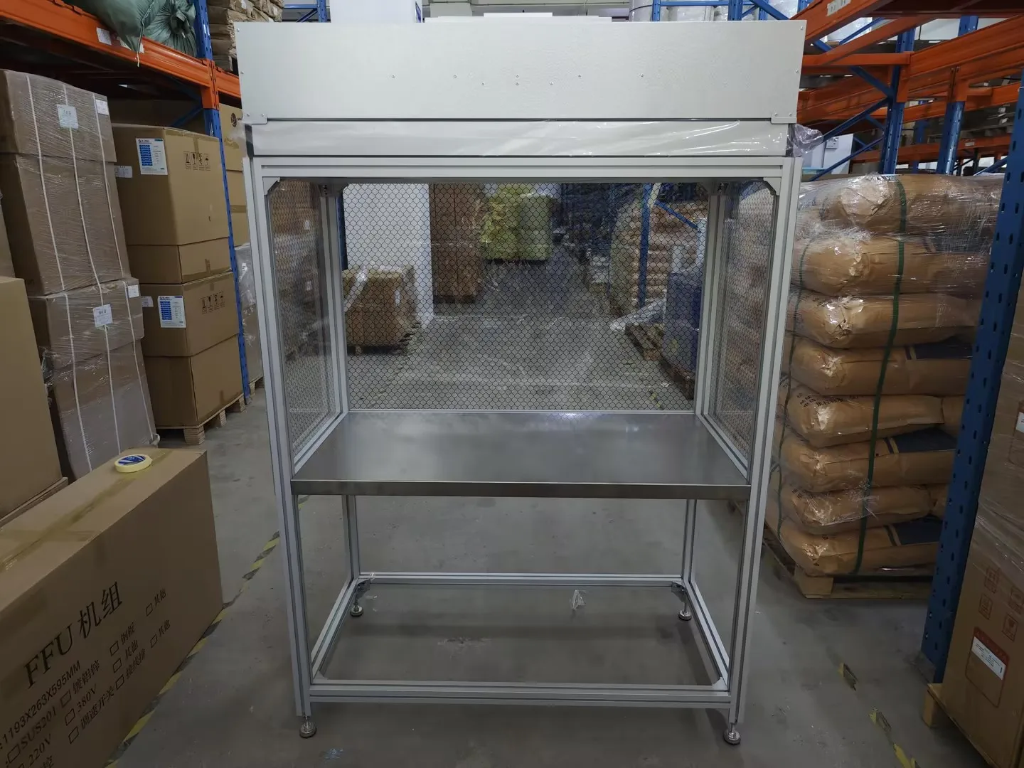 FFU H14 Nova estação de trabalho de fluxo laminado HEPA com filtro para salas limpas, construção de laboratório e indústrias de fabricação