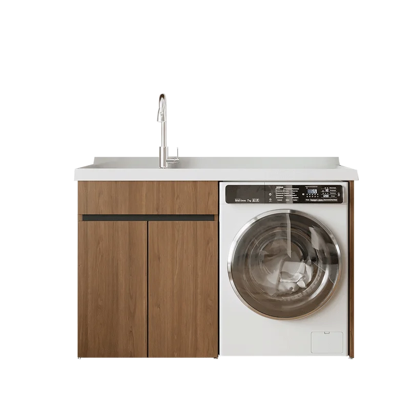 Yjq new Chinese honeycomb aluminum balcony washing machine cabinet laundry pool basin integrated cabinet