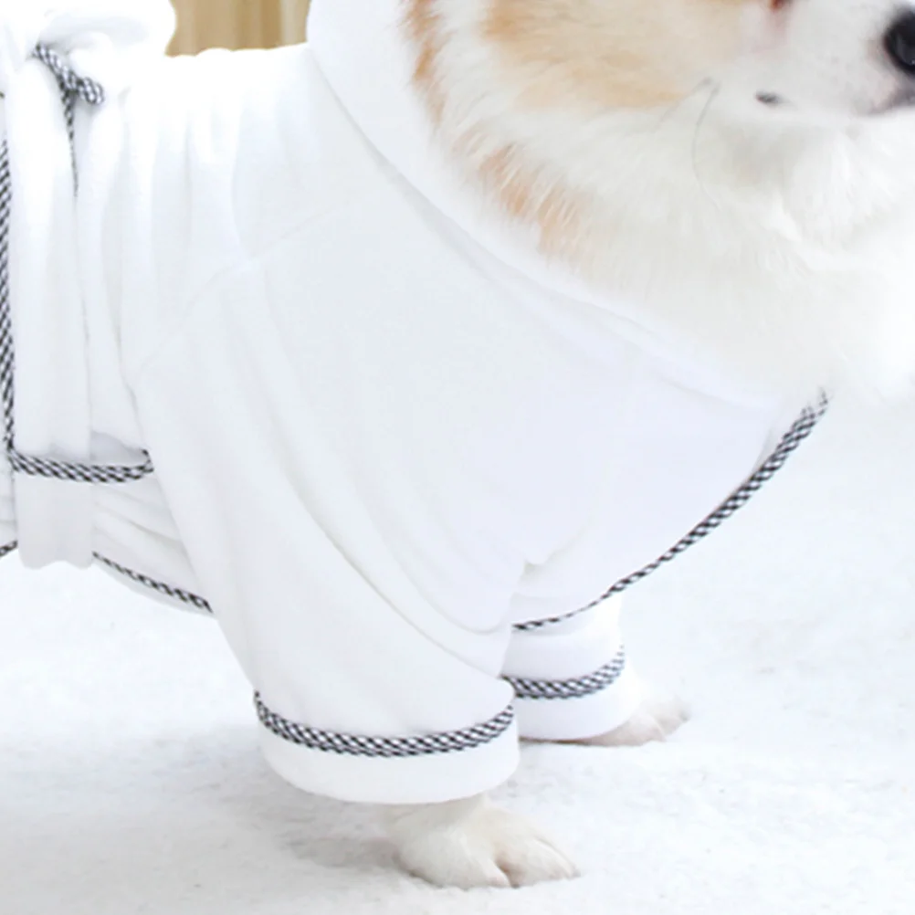 

Dog Bathrobe Quick-Drying Warm Pet Robe For Bathing Dogs Cats Suitable Small Medium Pets White Size Pet Grooming Supplies