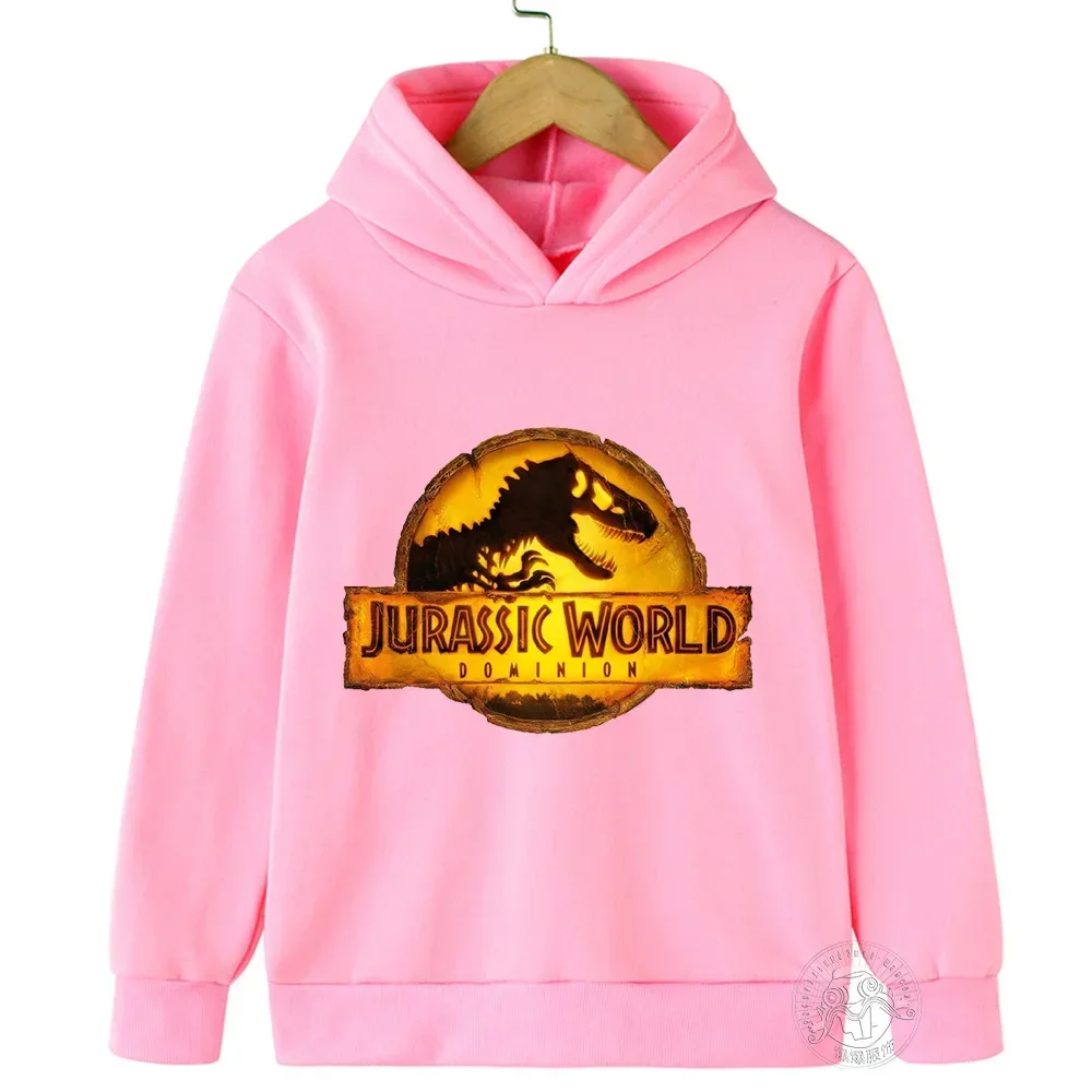 JURASSIC PARK Hoodie Kids Cartoon Dinosaur Sweatshirts Tops Casual Boys Girls Pullovers Long Sleeve Children Autumn Sportwear