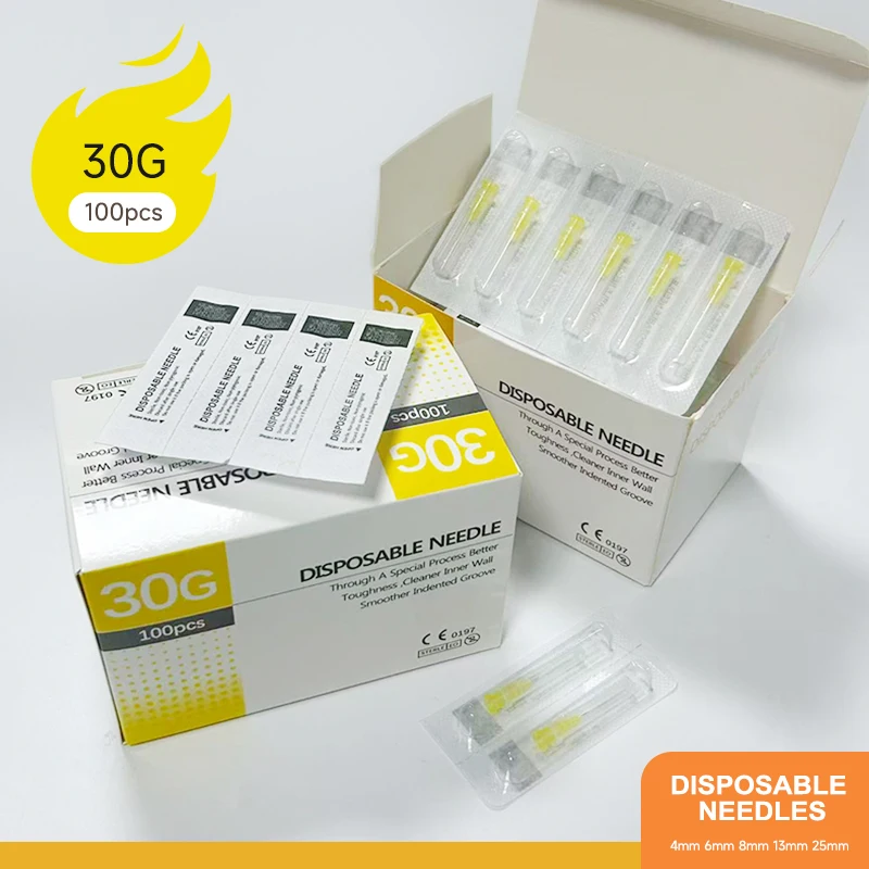 

Одноразовые иглы 30 г, маленькие безболезненные 30 г, 4 мм, 6 мм, 8 мм, 13 мм, 25 мм, иглы для инструментов
