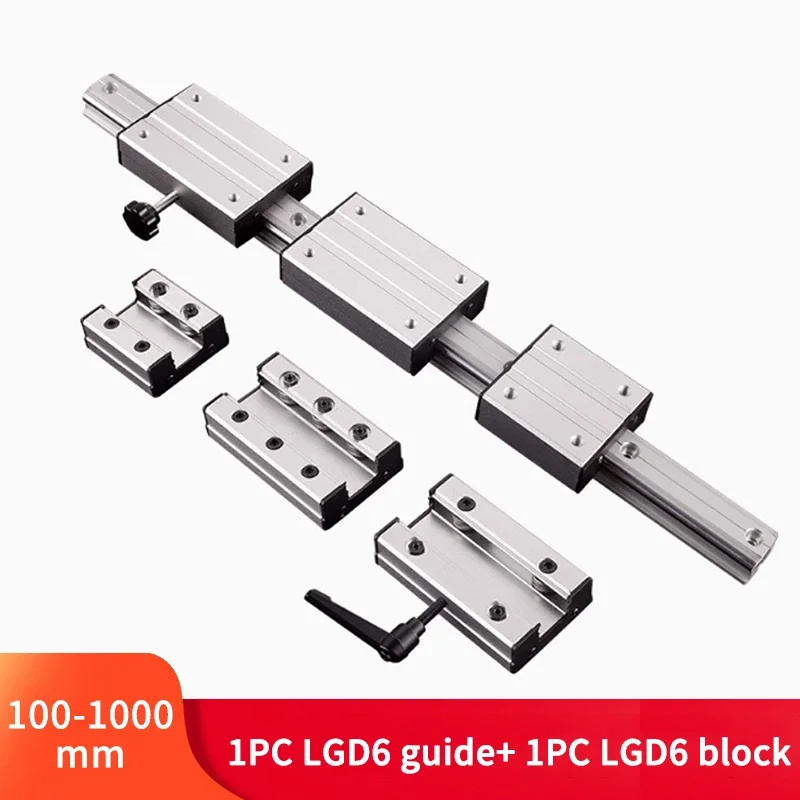 LGD6 External Dual-axis Linear Guide Rail And Linear Guide Block 100-1000mm Double Axis Outer Roller Bearing Guide And Block Set