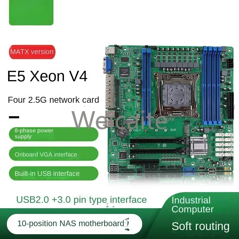 שליטה כפולה c612 מחשב תעשייתי nas ניתוב רך הלוח הראשי E5-V3V4l2.5G 10 סאטה