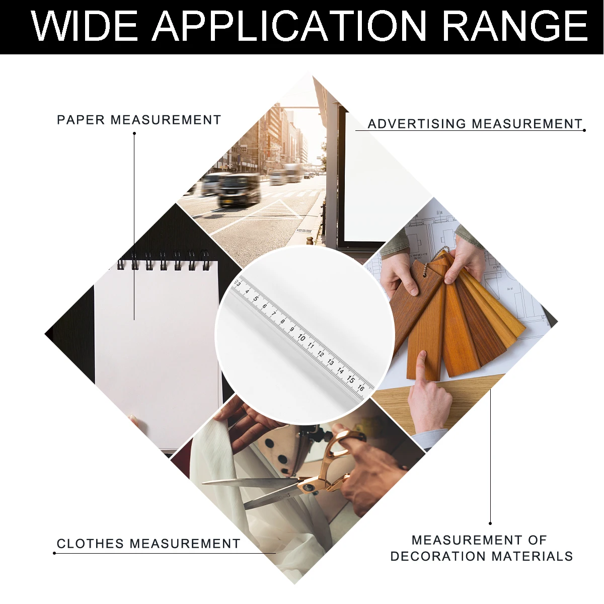 

1pc Plastic Folding Ruler Foldable Measuring Stick Pocket Meter Cm Mm Both Sides Carpentry Masonry Tile Hardwood