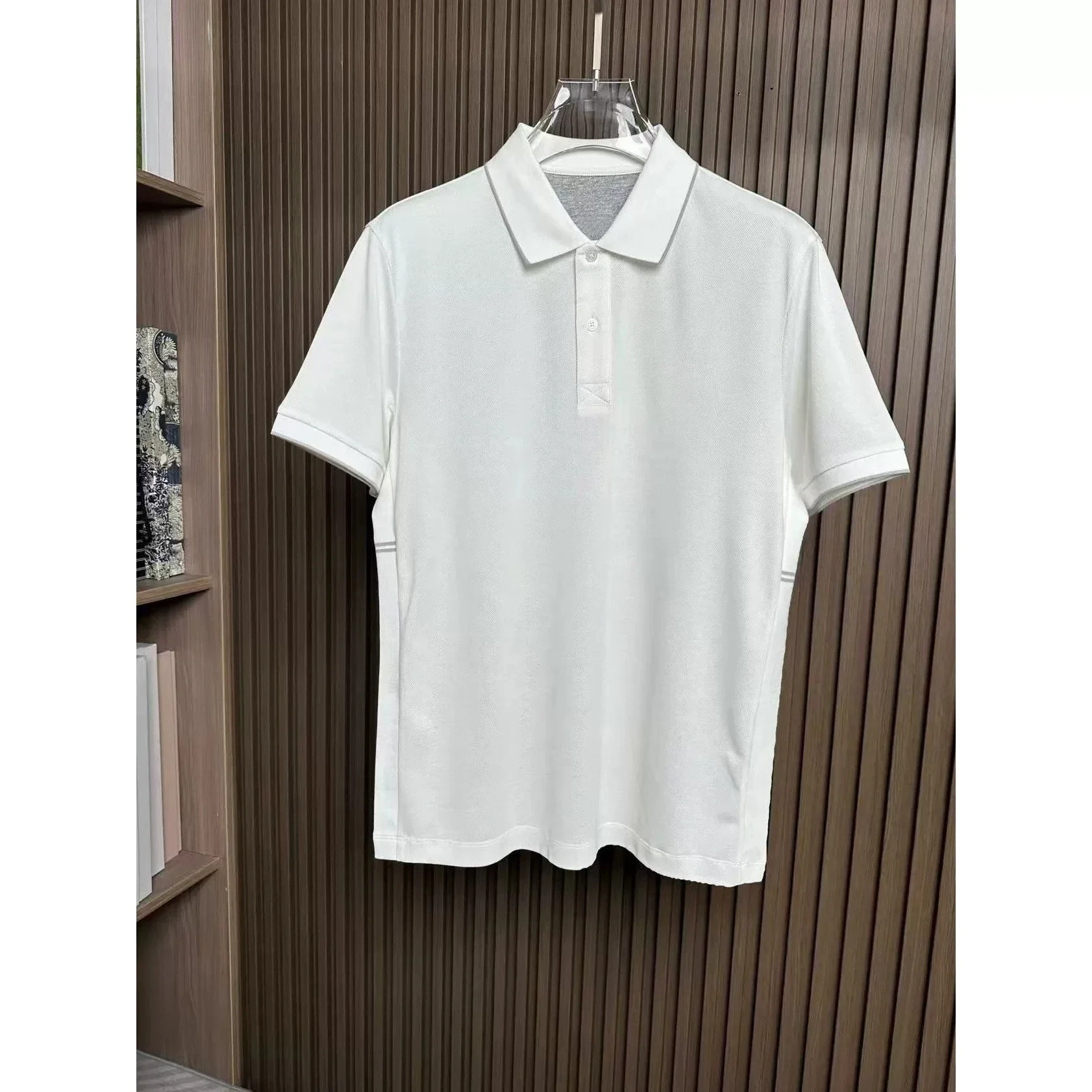 Italian BC men's 26ss old money wind lapel embroidered pearl cotton business casual short-sleeved POLO shirt